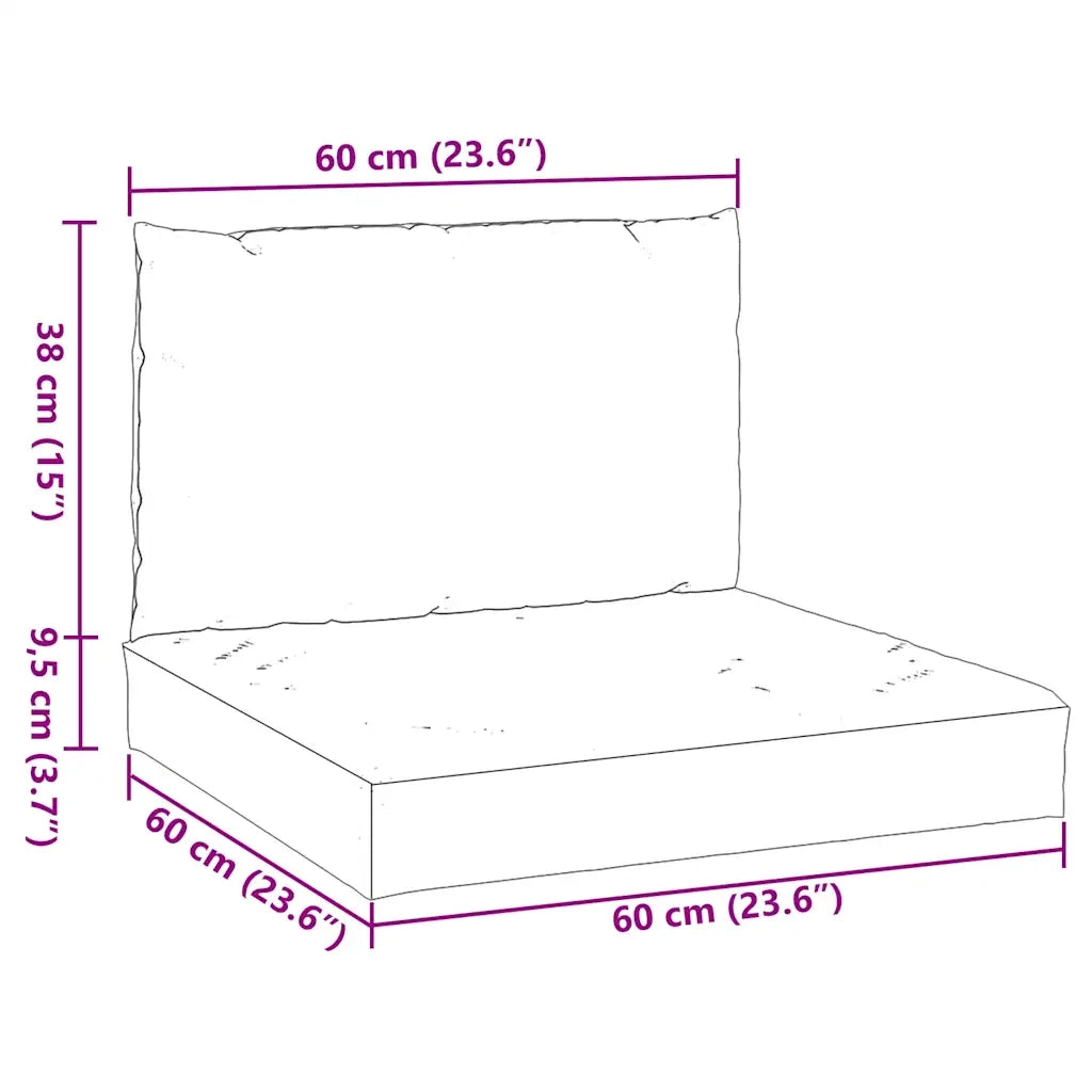 Cuscini per Pallet 2 pz Beige Mélange in Tessuto 4002644
