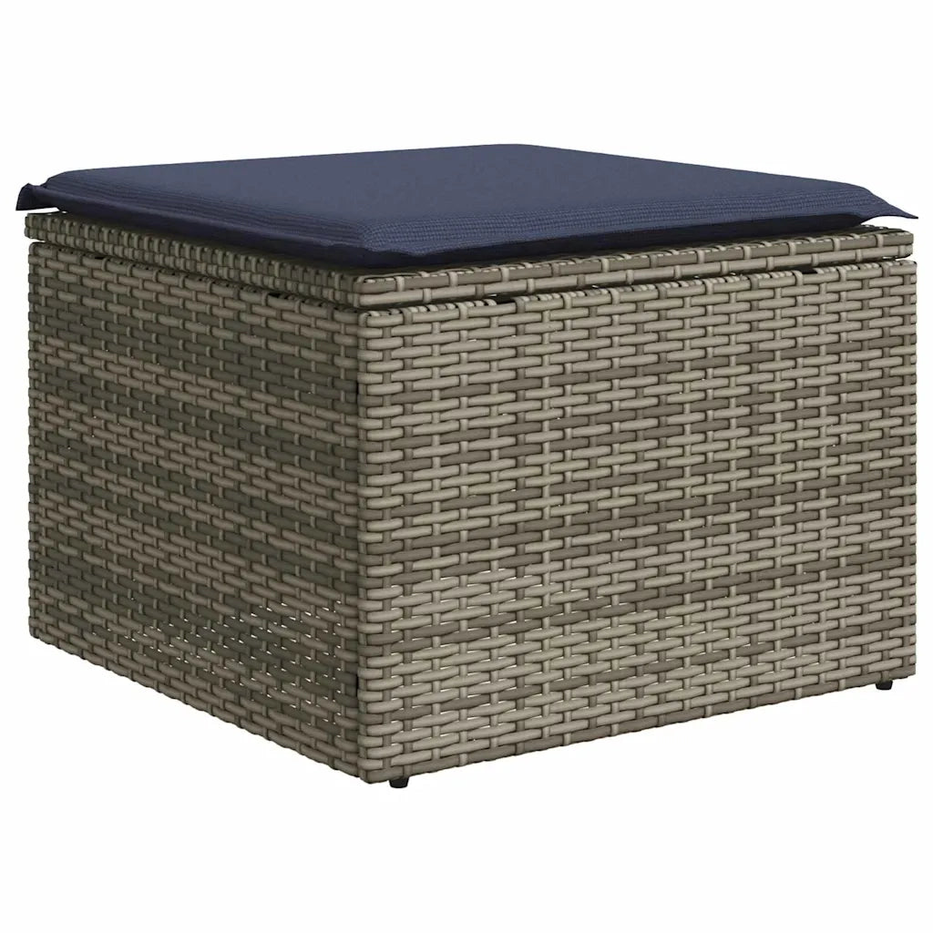 Set Divani da Giardino 6 pz con Cuscini Grigio in Polyrattan