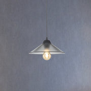 Lampada a Sospensione 'Hereford' con Paralume a Cono - Nero/Grigio [lux.pro]