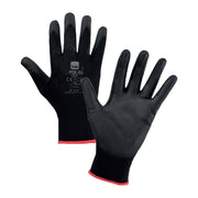 GUANTI HOB POLIESTERE/POLIURETANO NERO TG. 10- 12,0 paia