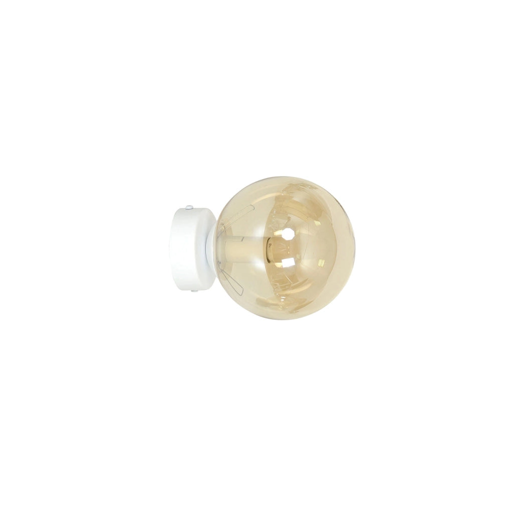 Applique Emibig Rossi 1 luce E14 bianco miele vetro