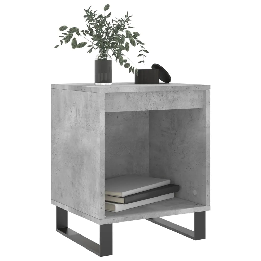 Comodini 2pz-Set di 2 Tavolino da notte Grigio Cemento 40x35x50 cm in Legno Multistrato 620477