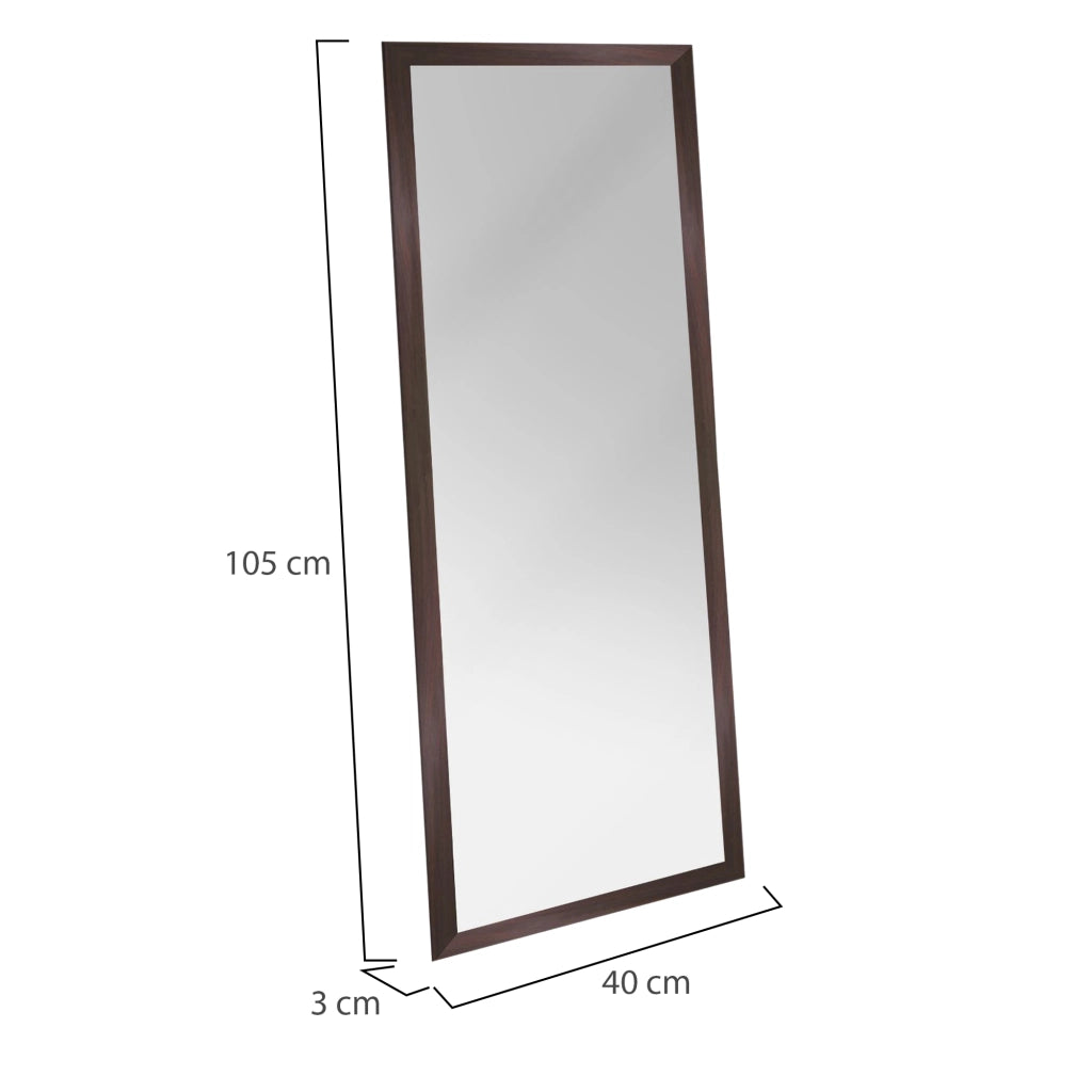 Carimate, Specchio Forma Rettangolare, 40x105h cm Marrone Noce