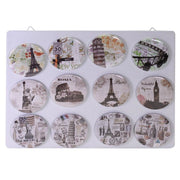 Calamita metallo set 12 pezzi ass citta' c/espositore cm7,3