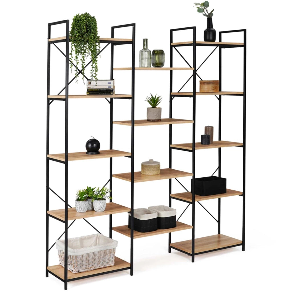 IDMarket - DETROIT libreria trio di design industriale a 5 livelli 170 cm