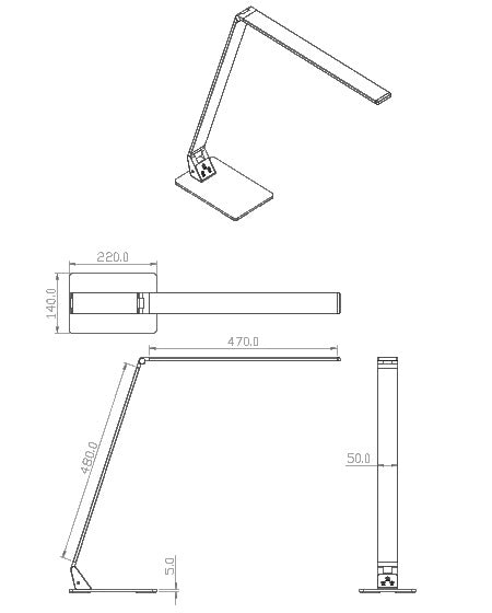 Wasp Lampada da Tavolo LED Integrato 12W in Alluminio Spazzolato con Regolazione Luce al Tocco CCT 3000K-4000K-5000K, Classe 2, Codice 3265-30-212