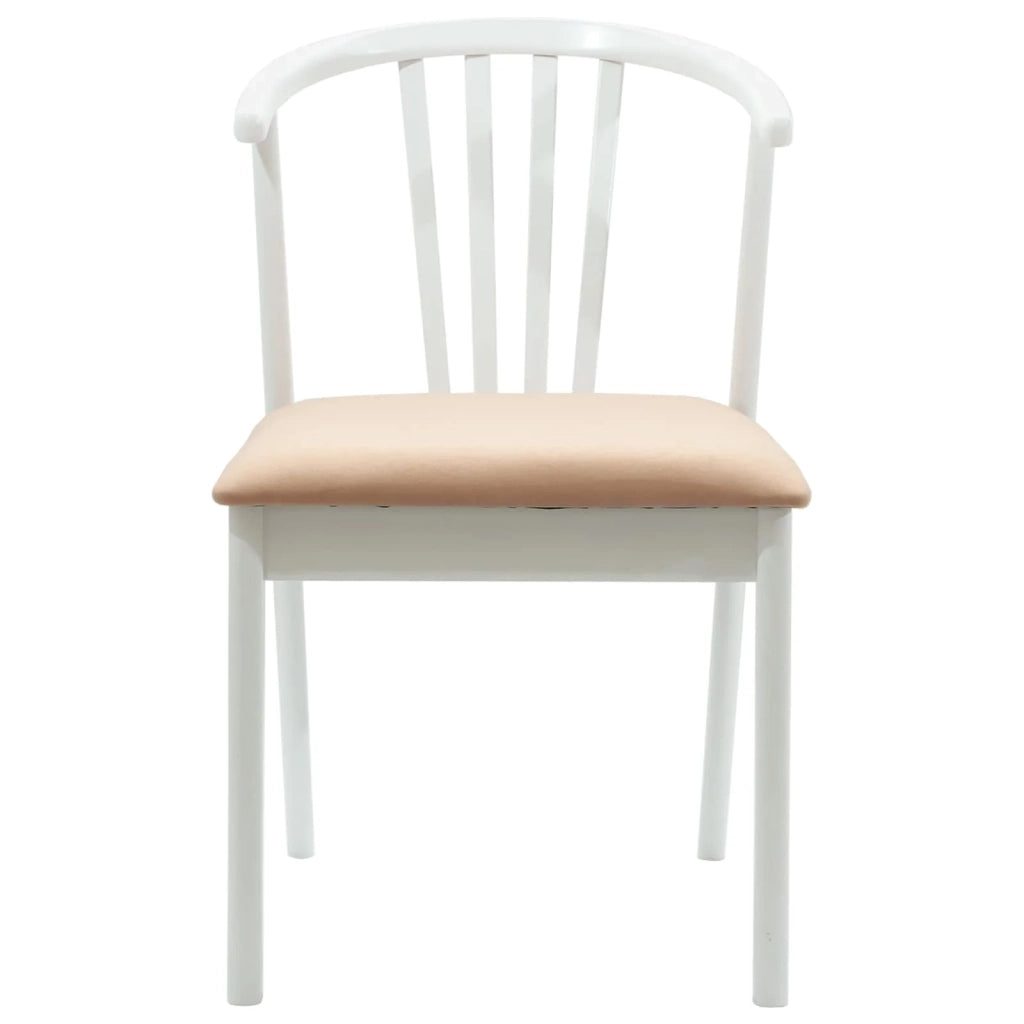 Sedia da pranzo 2 pcs Bianco e marrone Legno di gomma massiccio 42020400