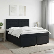 Letto box spring con materasso Nero 180 x 200 cm Tessuto 3453467