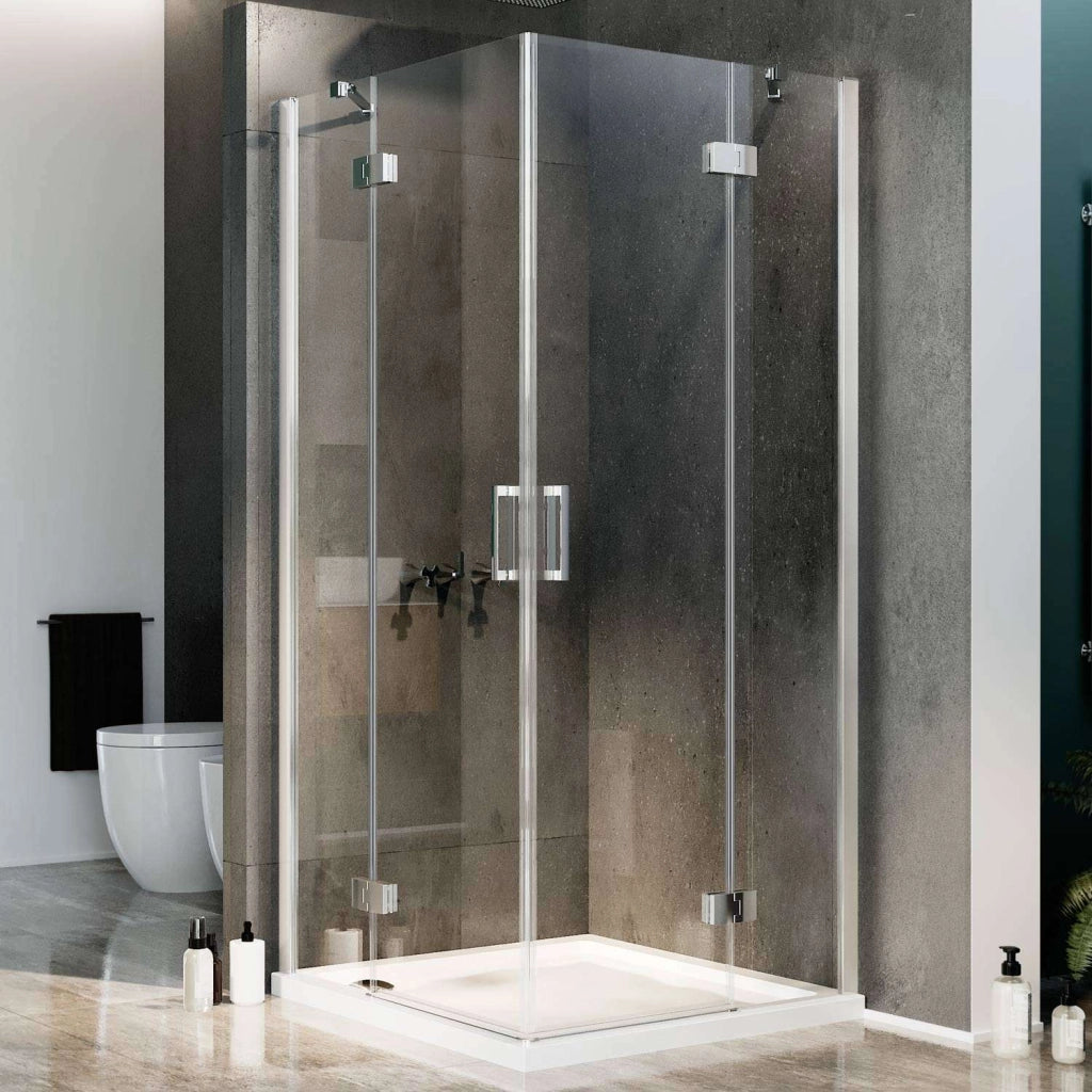 Box Doccia 100x120 CM H190 Trasparente con Easyclean mod. Flip Anta + Anta Ap. Battente