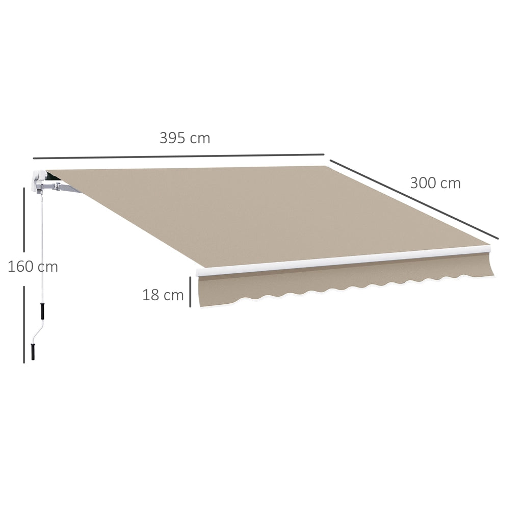 Tenda da sole regolabile per terrazza ¨C Minimal ¨C Beige 395x300 cm
