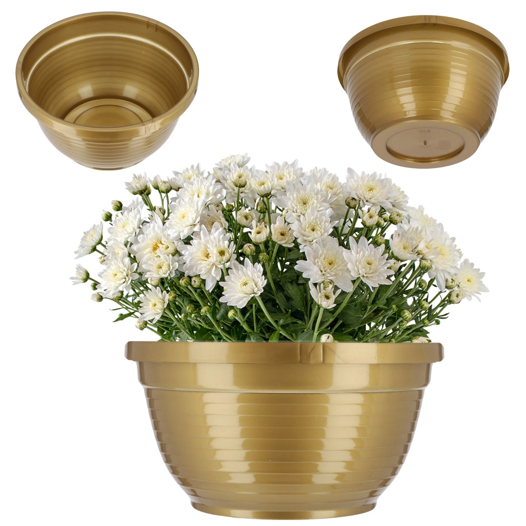 Vaso da fiori KADAX per cimitero, in plastica, per lapidi, con crisantemi, 18 cm.
