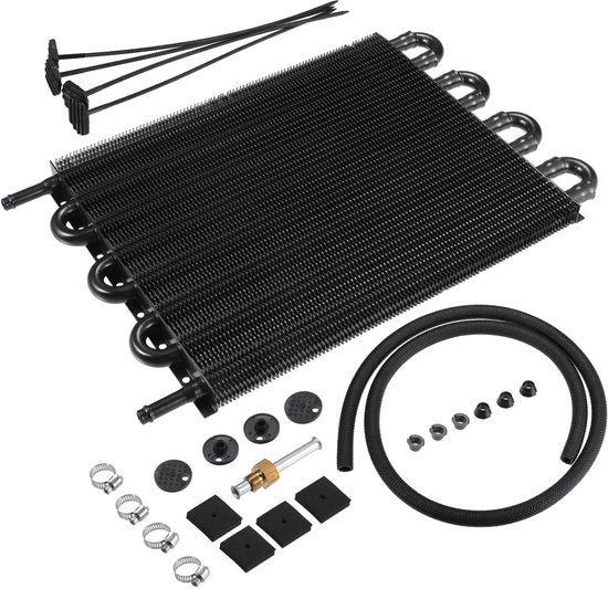 Set di raffreddamento universale per olio - 5/16" trasmissione - 8 passaggio tubo in acciaio - materiale duraturo - riduzione dell'eccessiva temperatura - raffreddamento efficiente del motore - raffreddamento della trasmissione