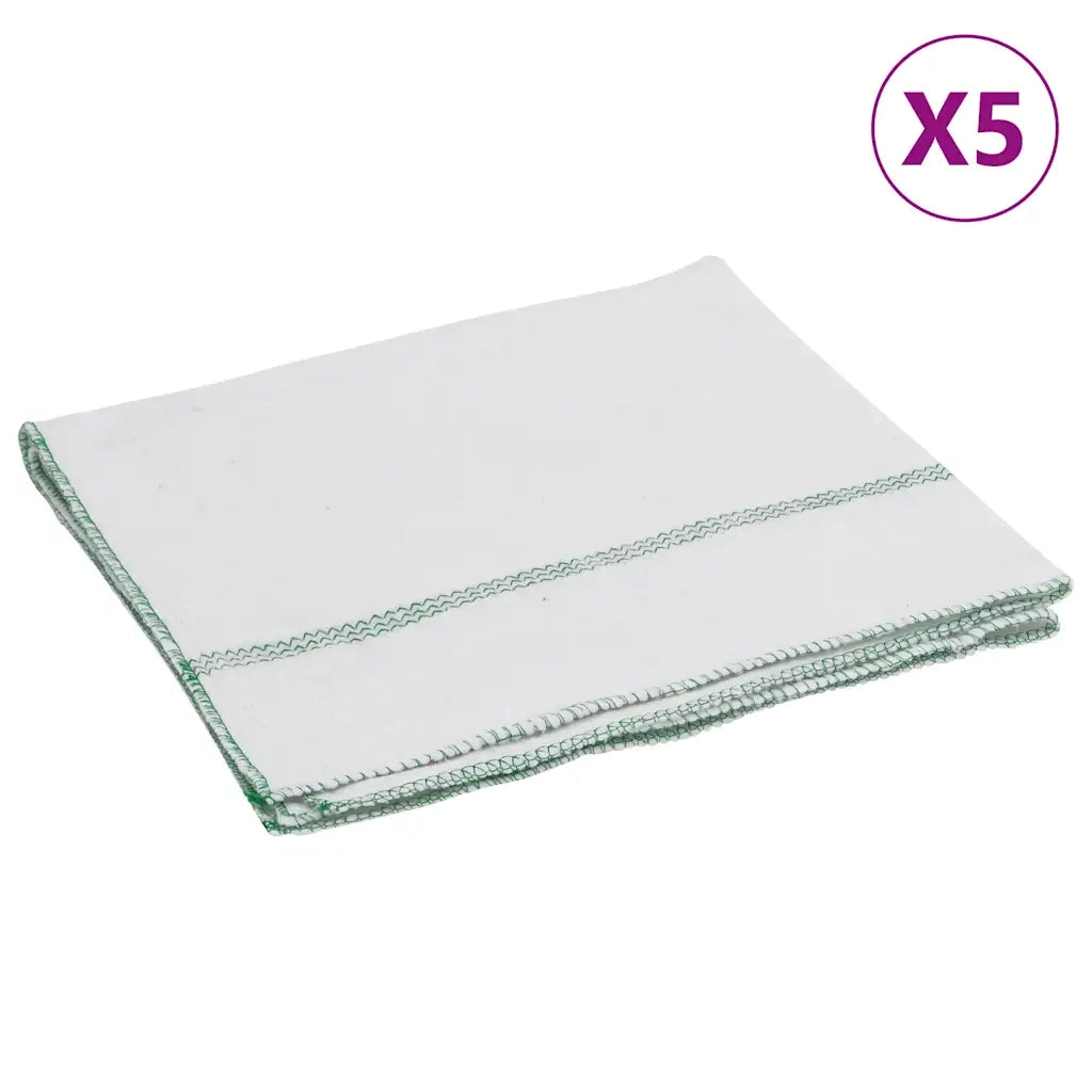 Panni per la Pulizia 5pz Righe Bianche e Verdi 50x60 cm 4014090