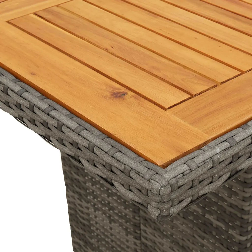 Set Bistrò da Giardino 11 pz con Cuscini in Polyrattan Grigio