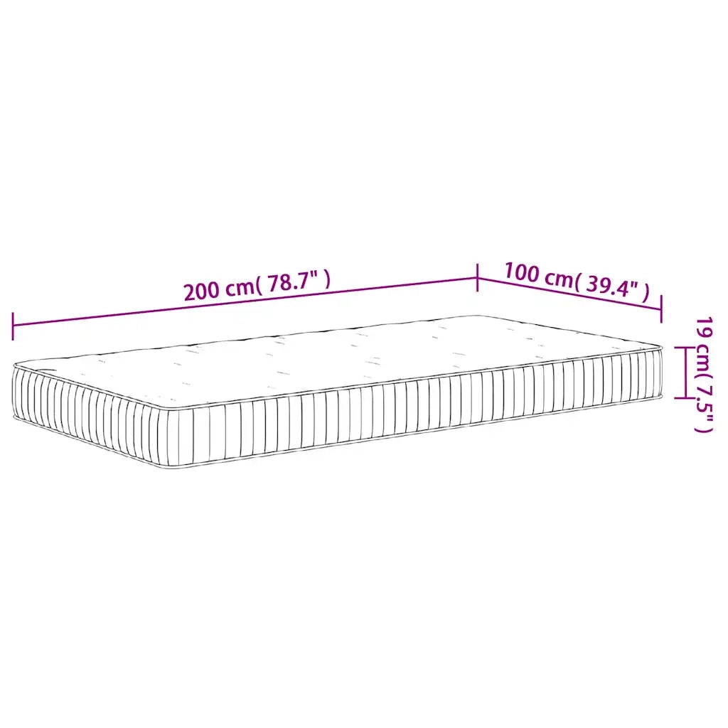Materasso a Molle Insacchettate Medio 100x200 cm 372811
