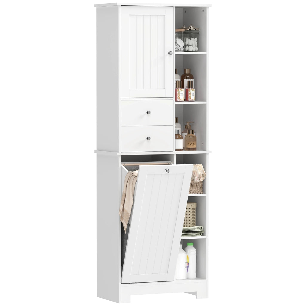Armadietto da Bagno con Cesto e Cassetti ¨C Minimal ¨C Bianco