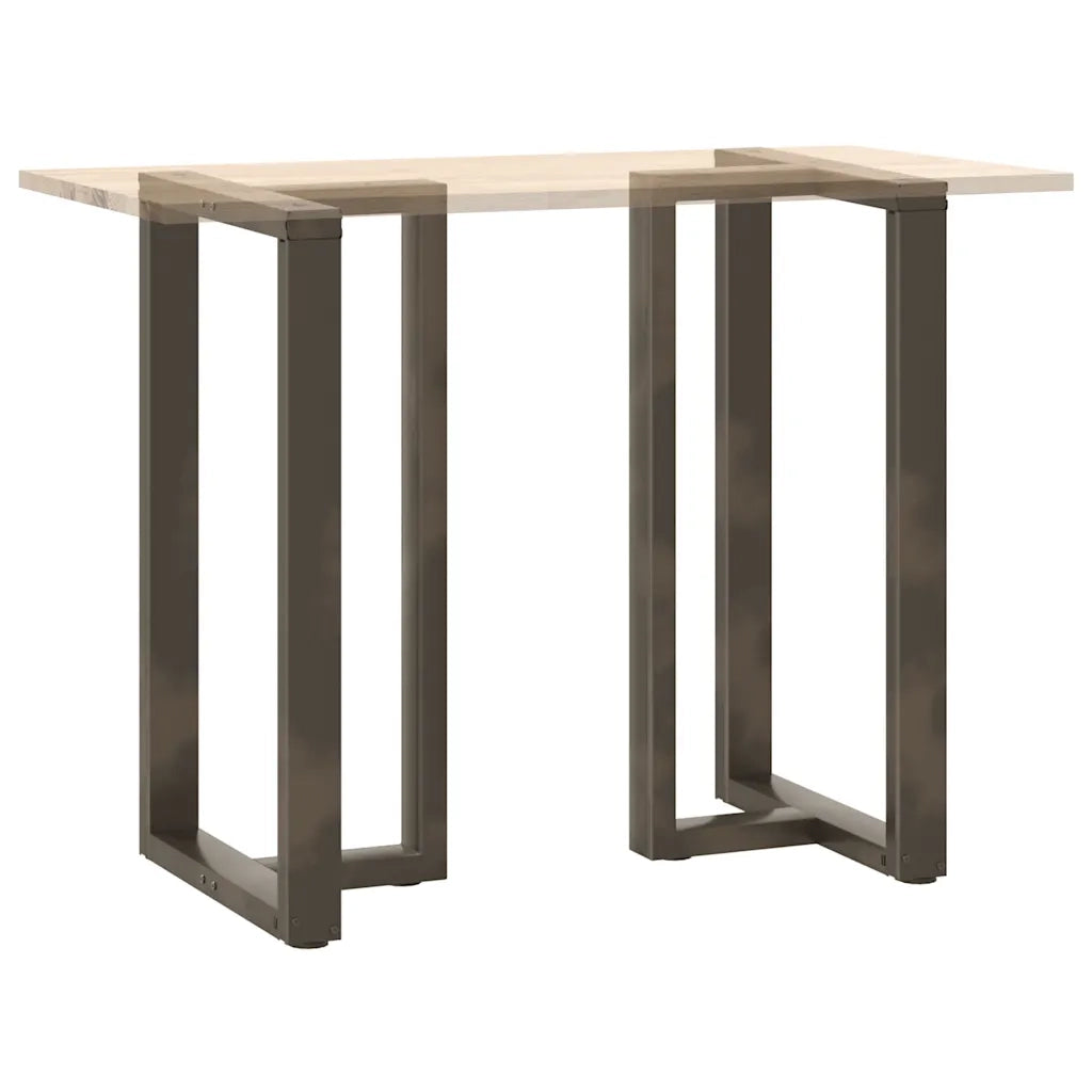 Gambe per tavolo da bar a forma di T 2 pz | Piede del tavolo nere 60x35x(100-101) cm in acciaio