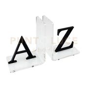 REGGILIBRO LETTERS IN CRISTALLO ACRILICO TRASPARENTE E NERO
