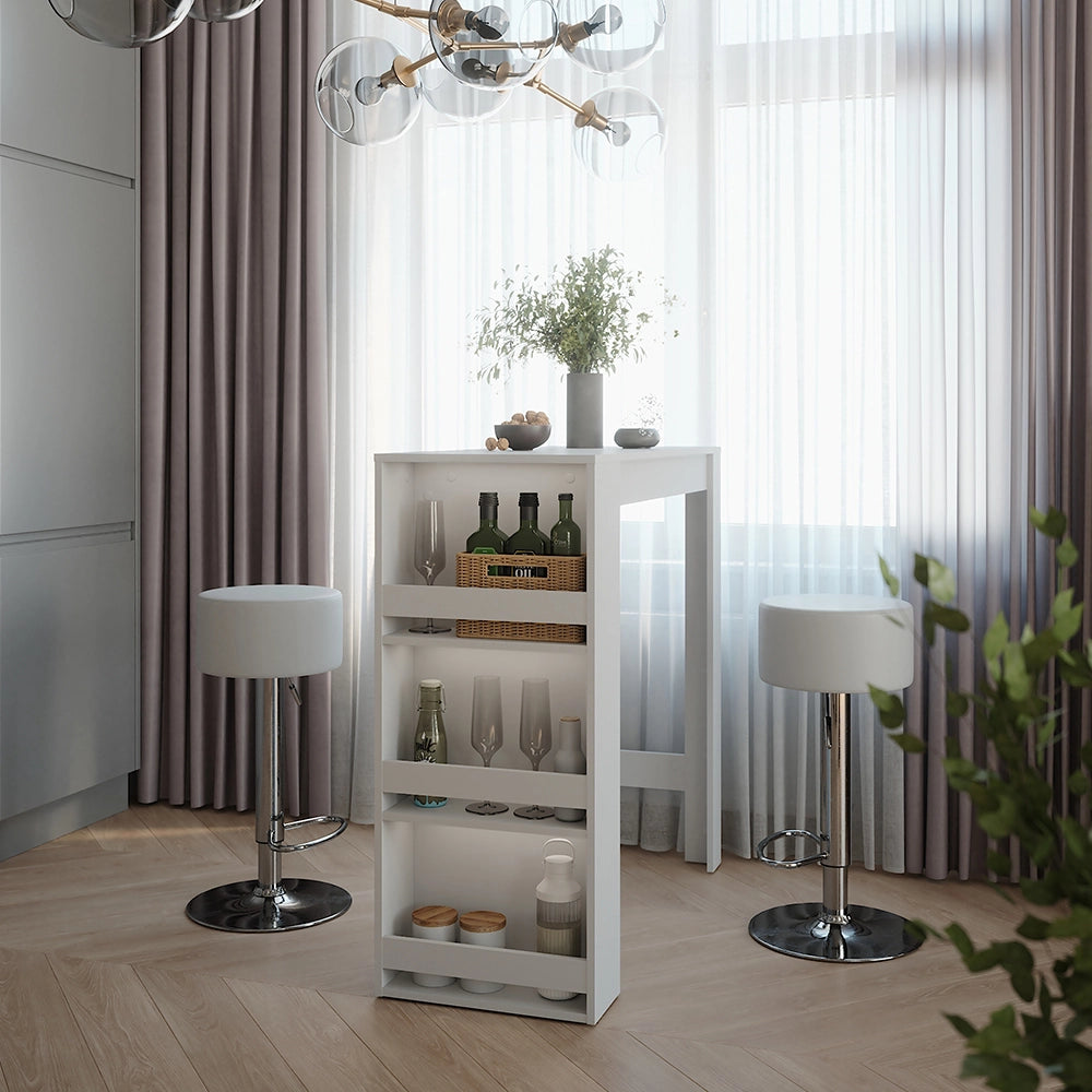 Vicco tavolo bar con sgabelli Bianco 45 x 110 cm con 2 sgabelli da bar