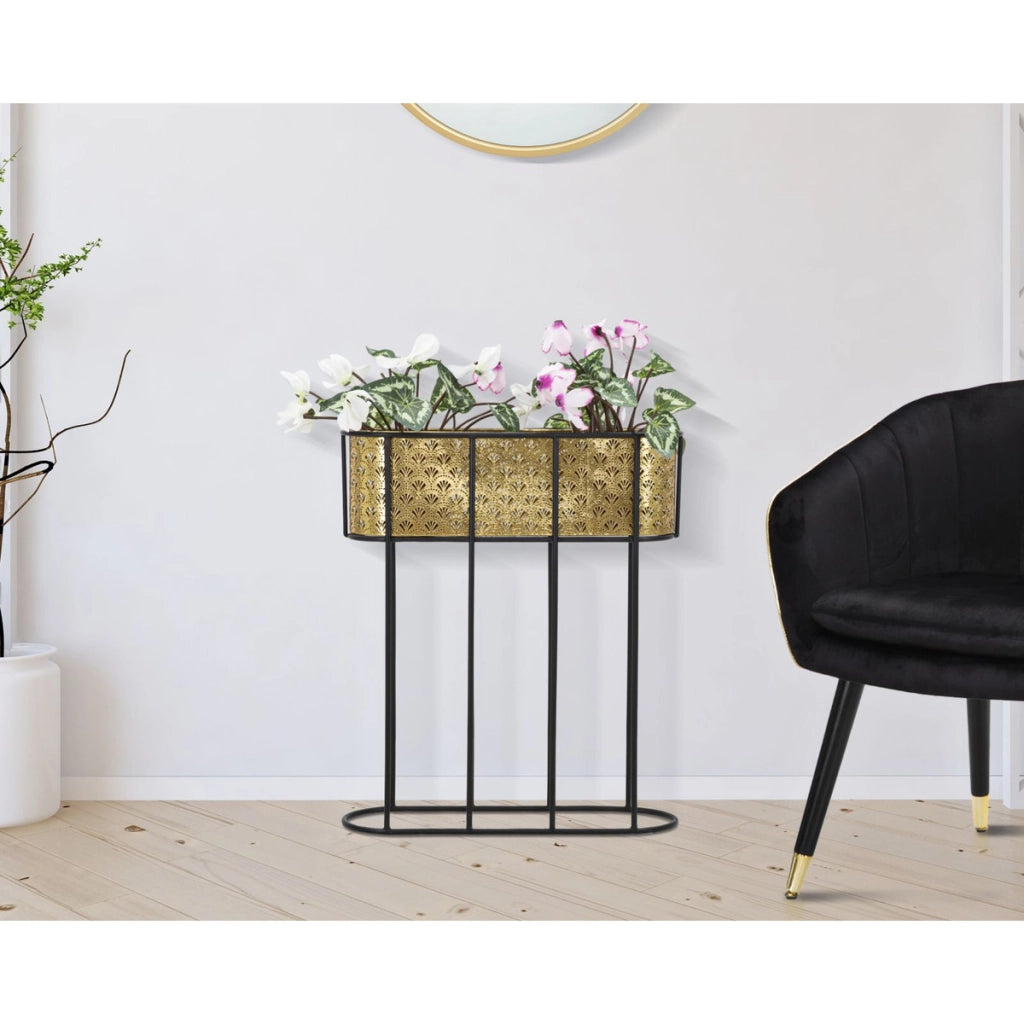 Vaso per Piante VKH688, Oro, Metallo, 60x20x70 cm