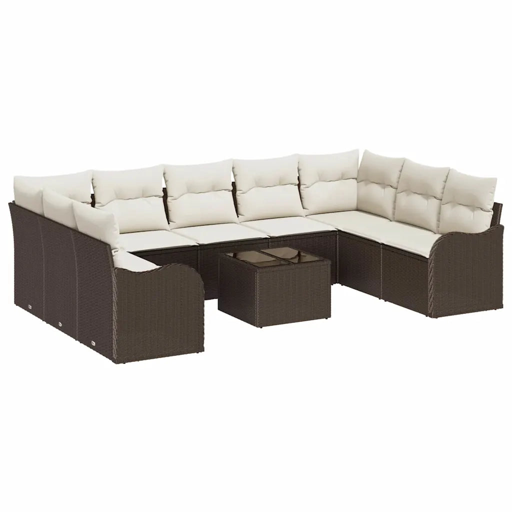 Set Divano da Giardino Marrone polyrattan