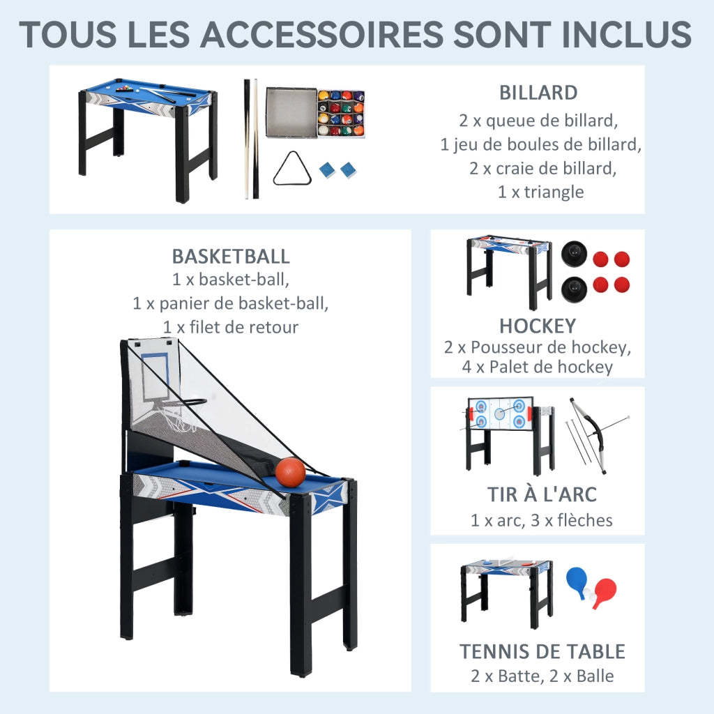 Tavolo da gioco multifunzione 5 in 1 ¨C Minimal ¨C Blu