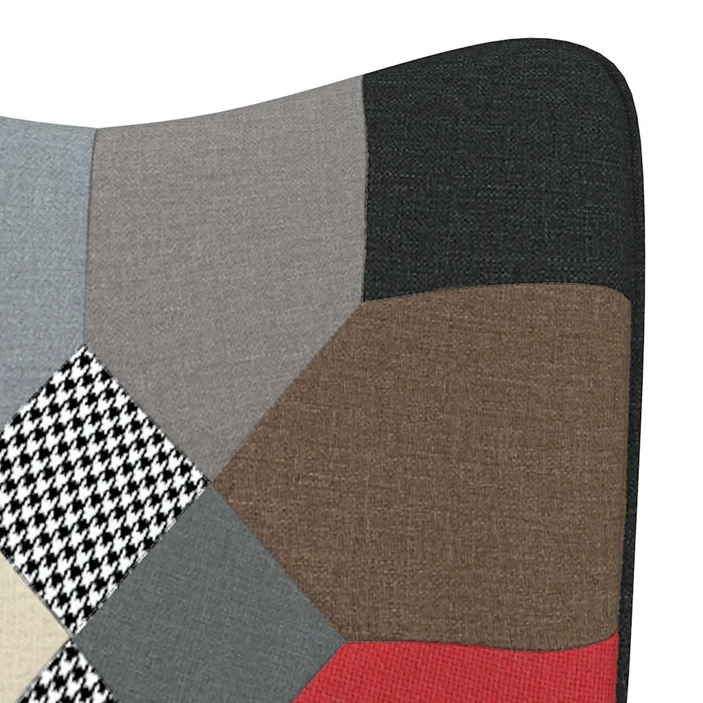 Sedia Relax con Sgabello in Tessuto Patchwork 328198