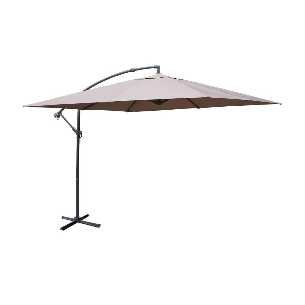 Ombrellone quadrato eccentrico, 3x3m, talpa