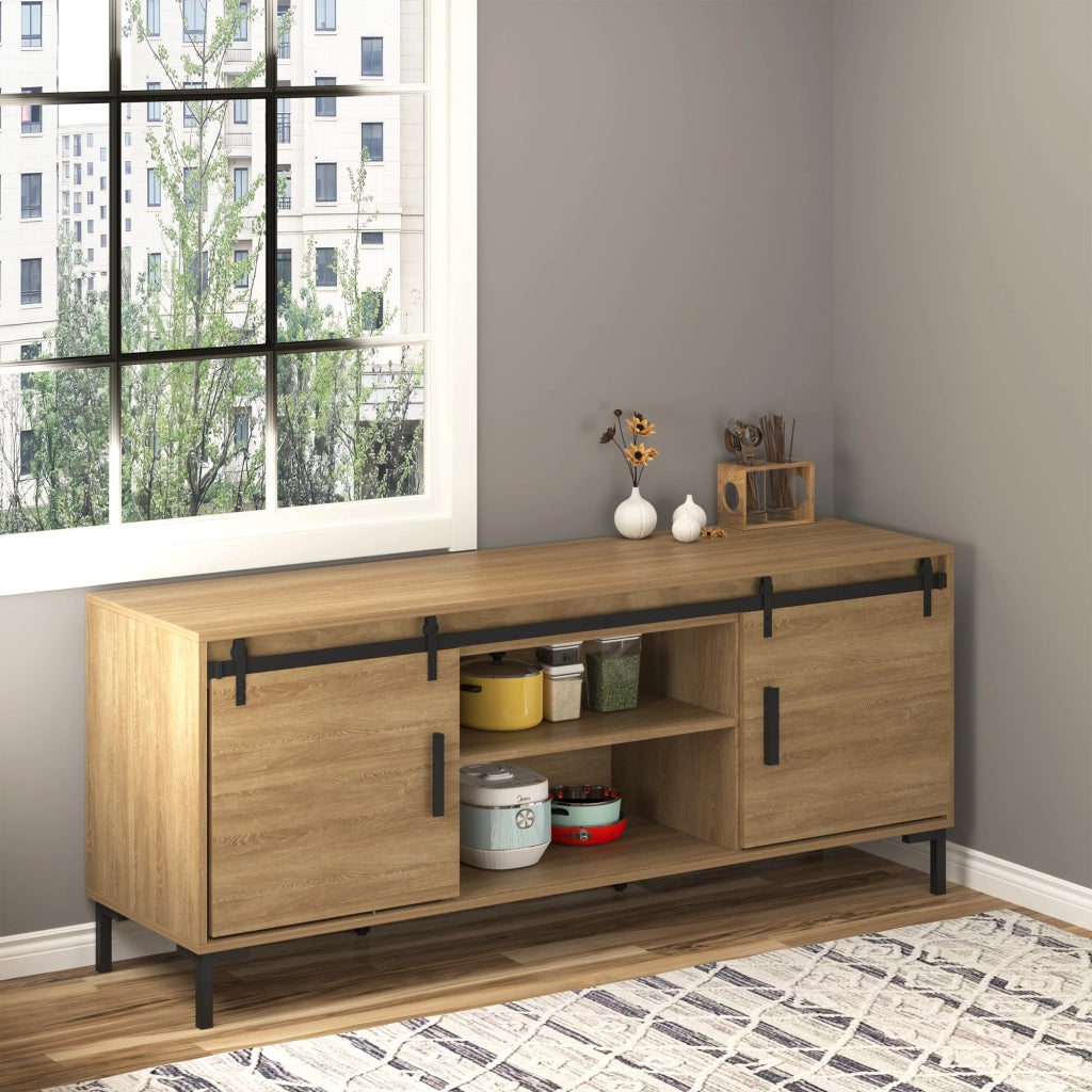 Armadio Scorrevole per TV ¨C Minimal ¨C Nero 183x45x200 cm