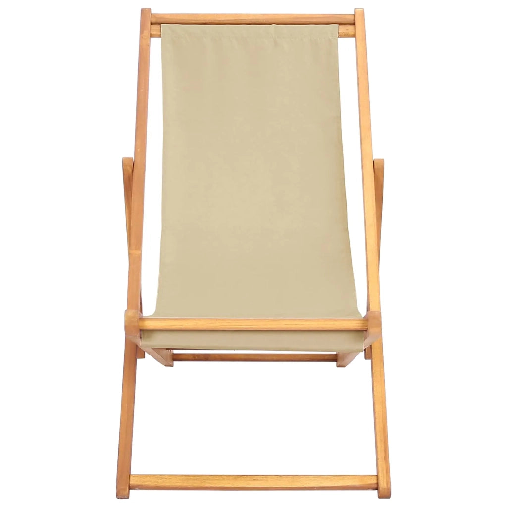 Sedia da Giardino | Sedia da spiaggia Beige Legno di teak solido