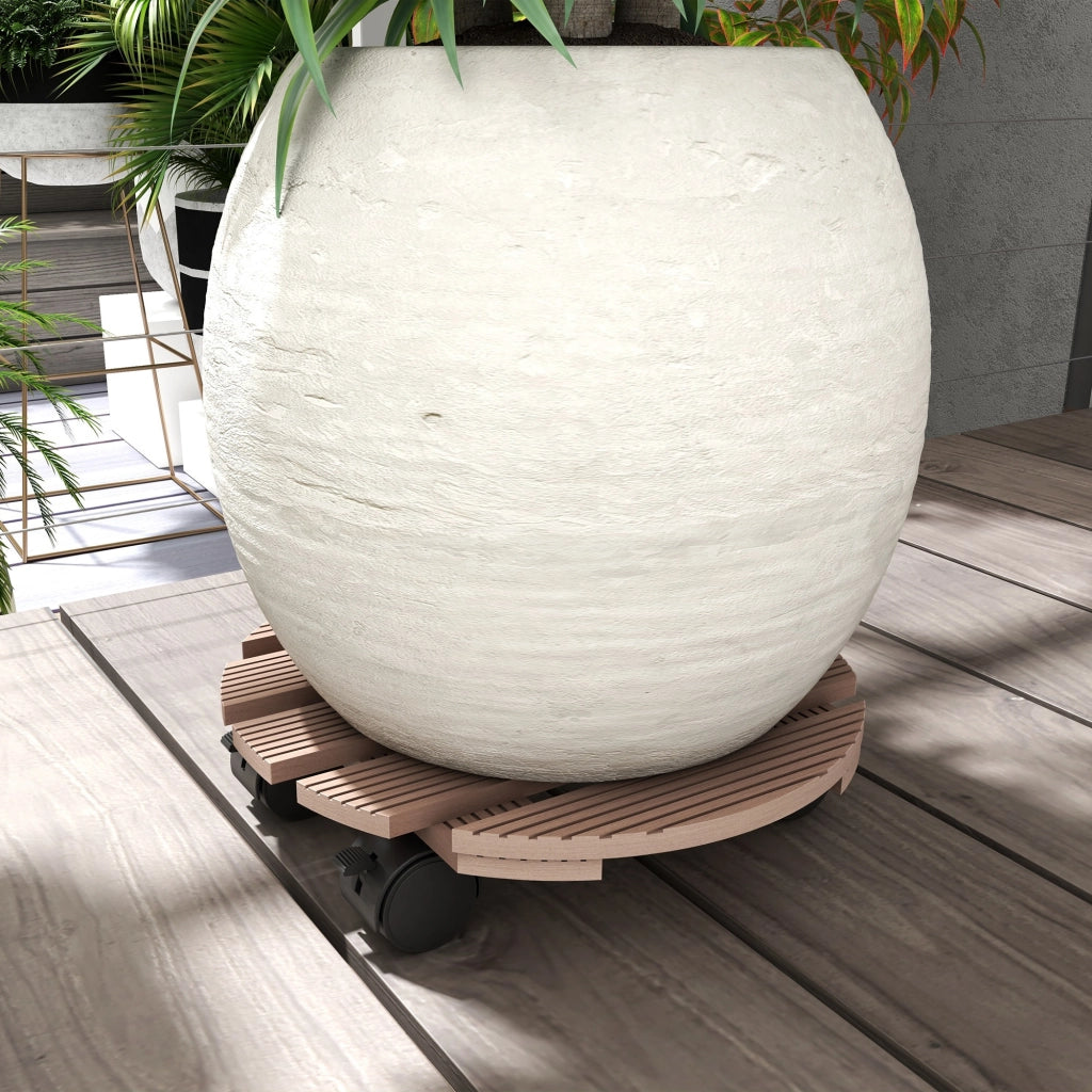 Set di 4 supporti per piante con rotelle ¨C Minimal ¨C ?30 cm, interno ed esterno