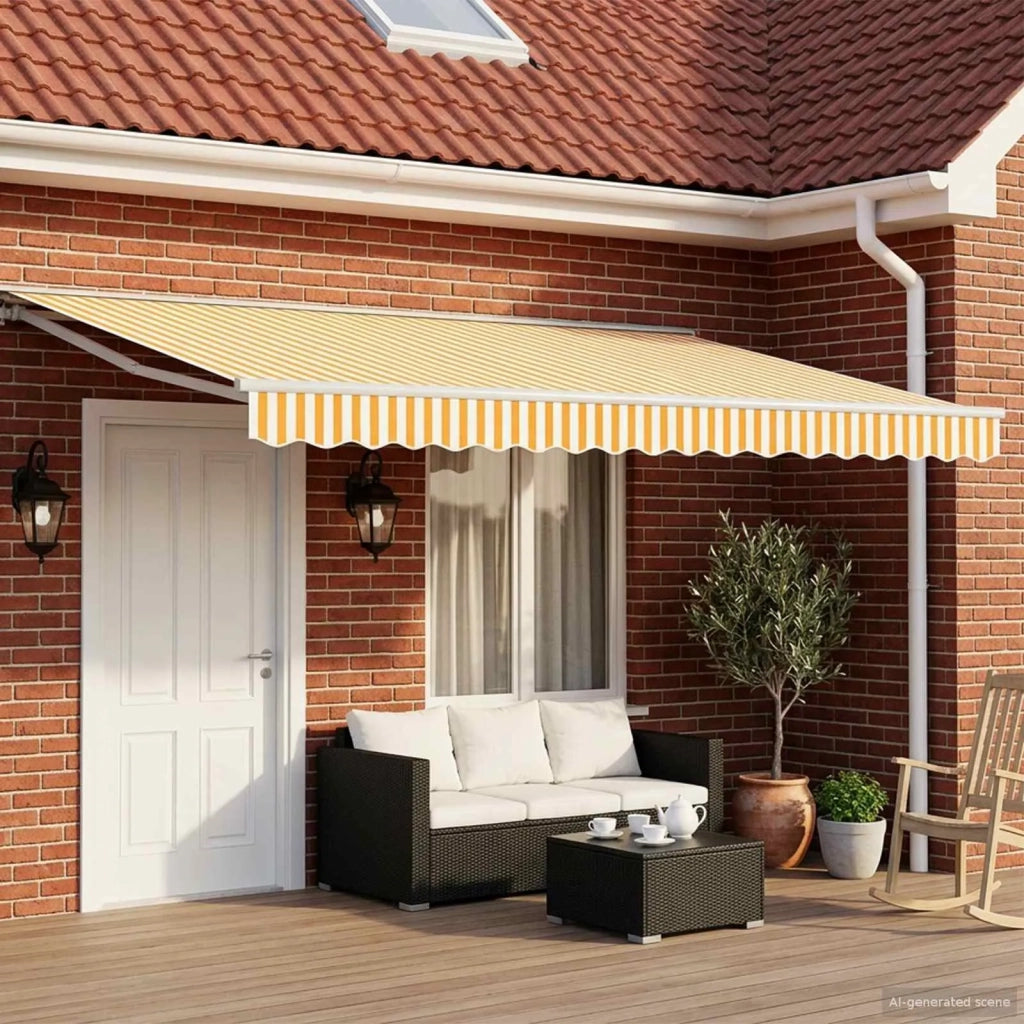 Cornice per Tenda Manuale con LED Giallo e Bianco 4,5 × 3 m 3420650