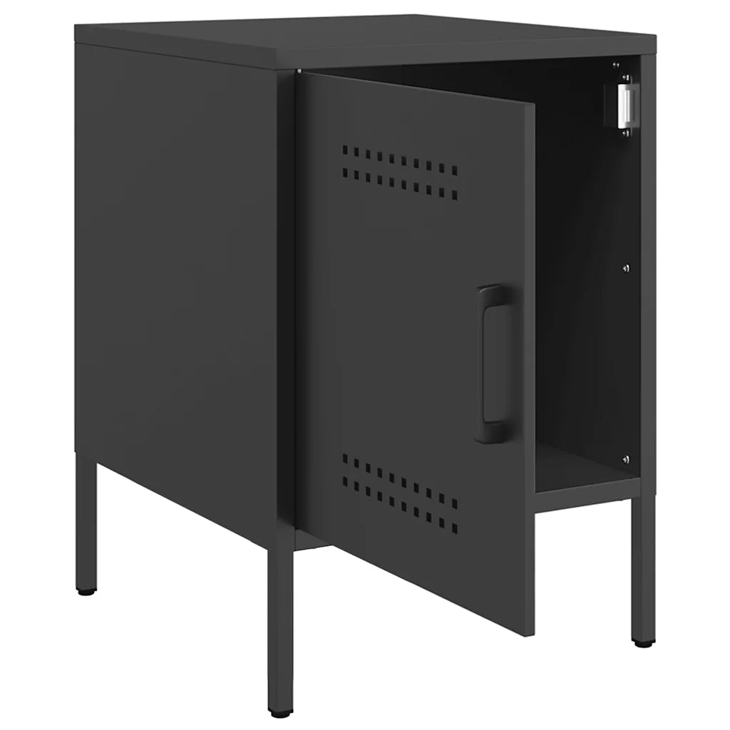 Comodino Nero 36x39x50,5 cm in Acciaio 842910
