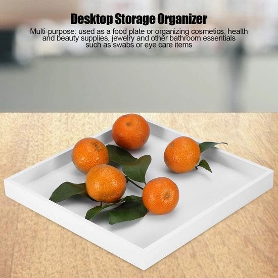 Dienblad Quadrato in Legno - Opificio Decorativo - Multifunzionale - Ripostiglio Tavolo - Stile Elegante - Cassettone di Archiviazione