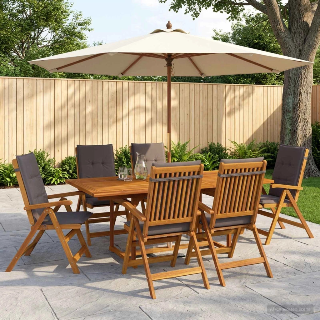 Set da pranzo da esterno con ombrellone 8 pz 6-Posti Antracite 3438552