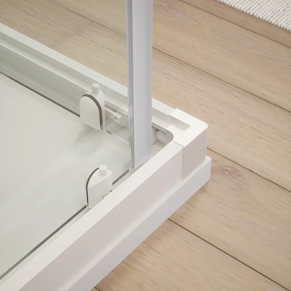Box doccia angolare 90x90 cm trasparente 4 mm profili bianchi | Grenada