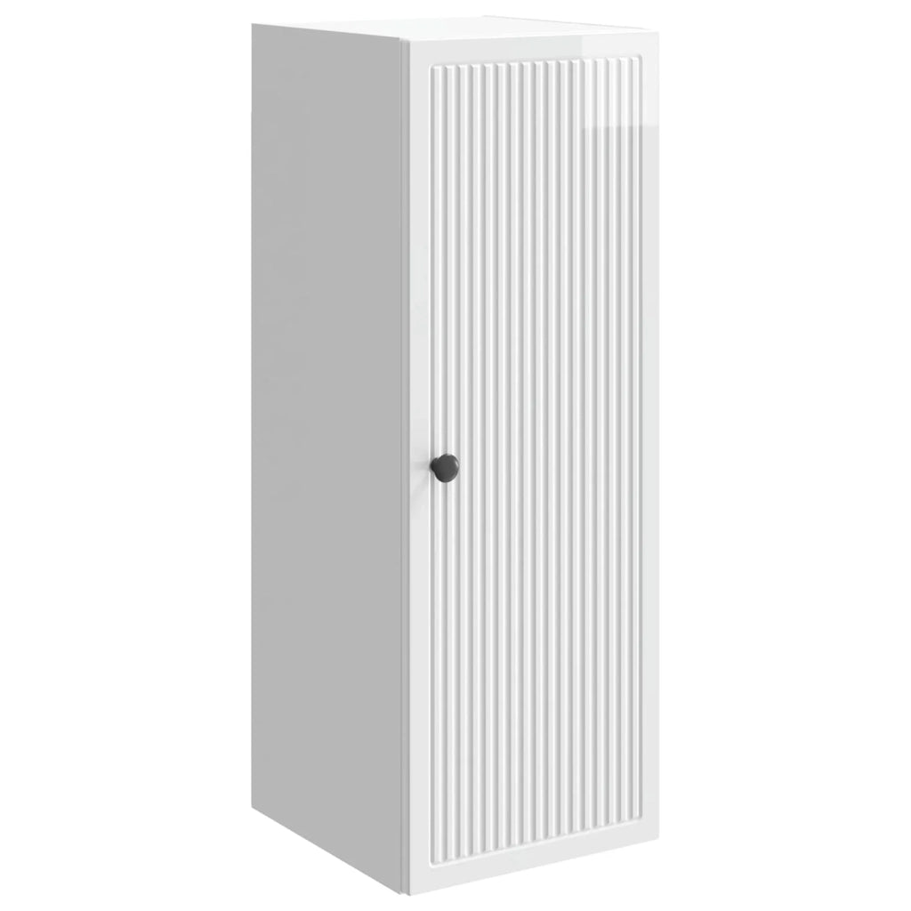 Mobiletto a muro Bianco Lucido 33 x 34,5 x 90 cm 897909