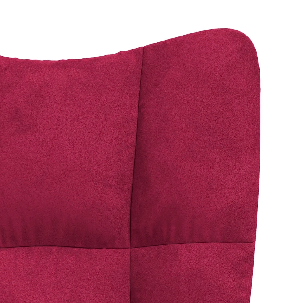 Sedia a Dondolo Rosso Vino in Velluto CFW7392960
