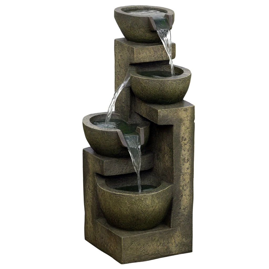 Fontana d'Acqua a Cascata 4 Livelli ¨C Xylo ¨C 5W con Pompa 25x24x60 cm Multicolor