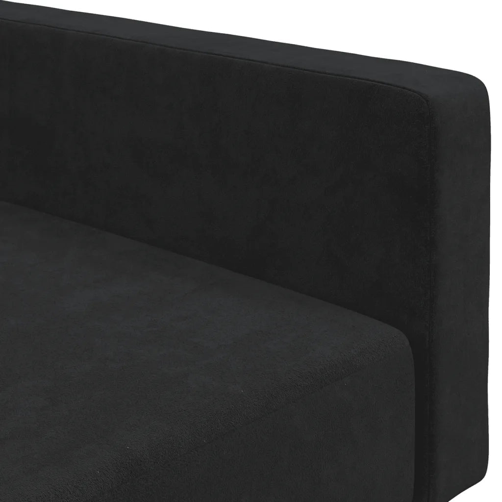 Divano Letto a 2 Posti-Sofa Letto 2 Posti-Daybed Nero in Velluto 377714