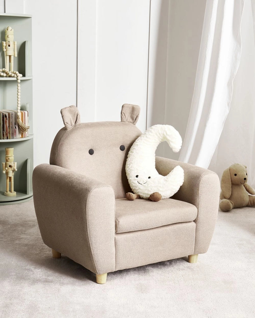 Sedia in tessuto Tortora con braccioli per bambini Design moderno