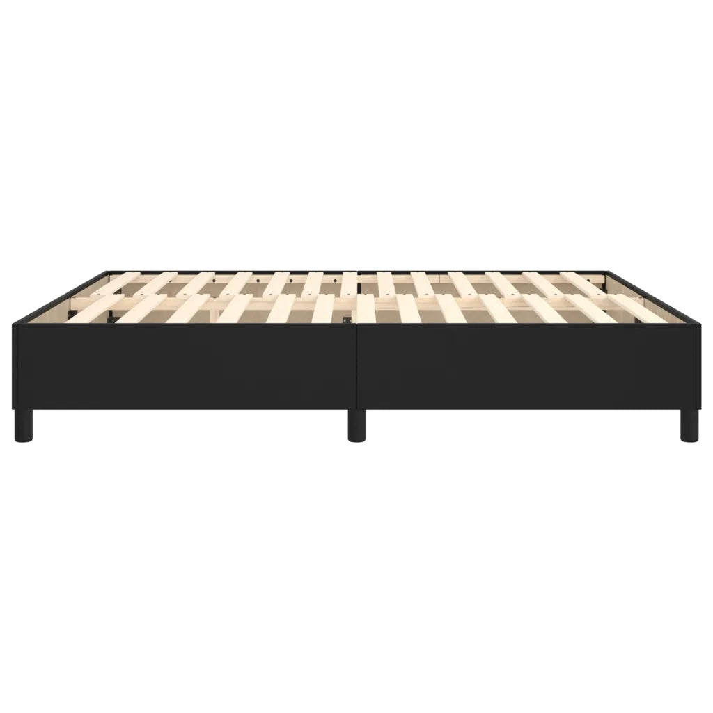 Struttura Letto a Rete a Molle Nero 160x200 cm in Similpelle