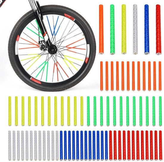 72 pezzi di strisce riflettenti per bicicletta, manubri colorati, strisce riflettenti, manubri idrorepellenti, adatti per biciclette e motociclette (75 x 5 mm).