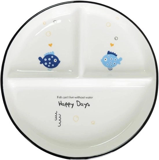 Tavolo da Pranzo Diviso in Tre Compartimenti con Materiales Ceramici Durevoli e Sostituzione Facile