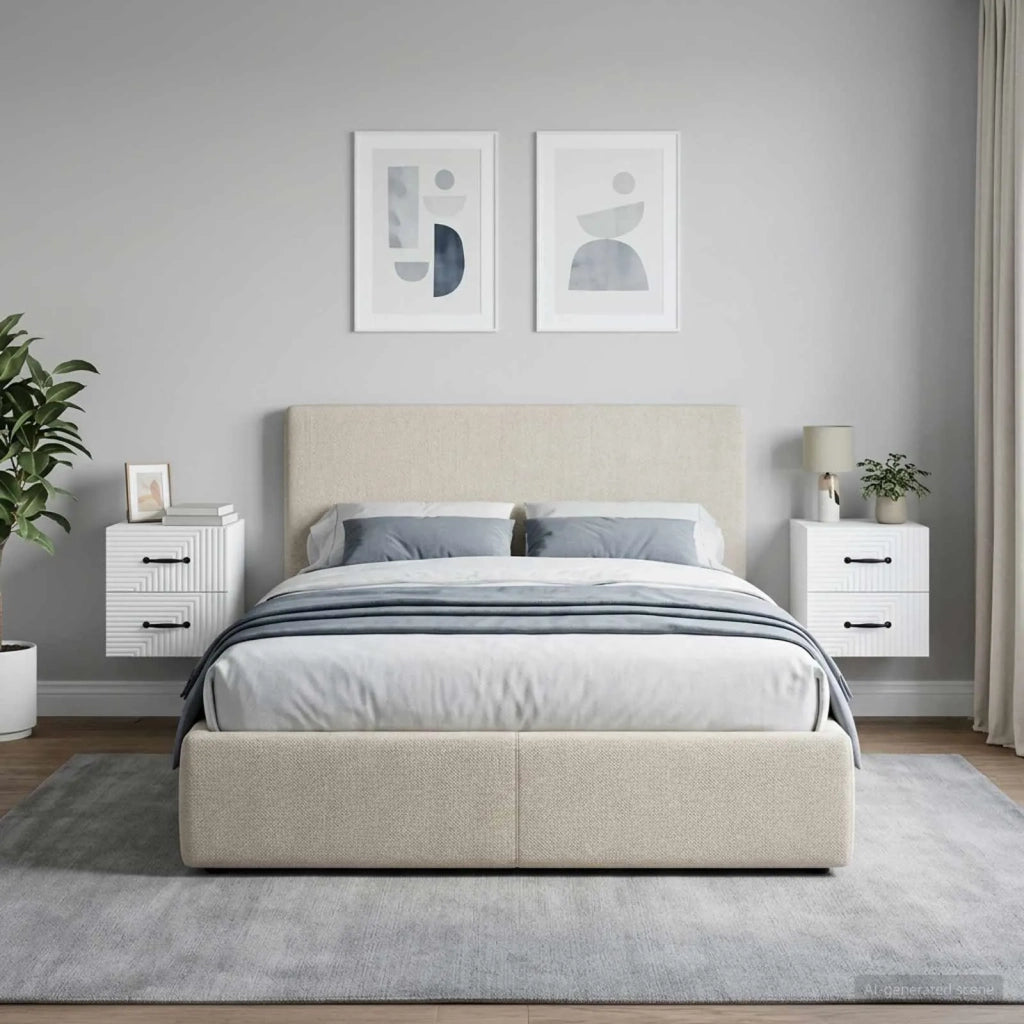 Mobiletto da notte a muro 2 pcs Bianco 34,5 x 33 x 40 cm 898636