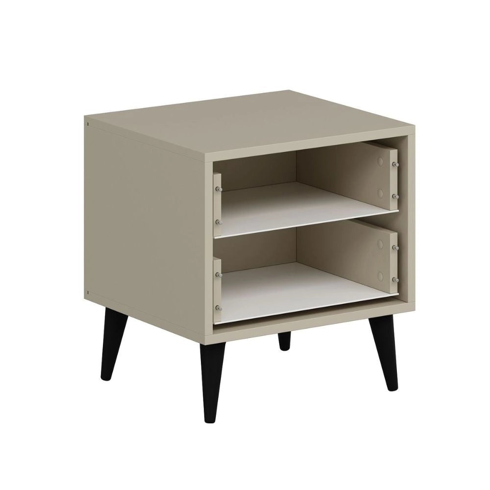 Comodino Prime 2 cassetti colore cashmere 50x45x52H – Eleganza e funzionalità