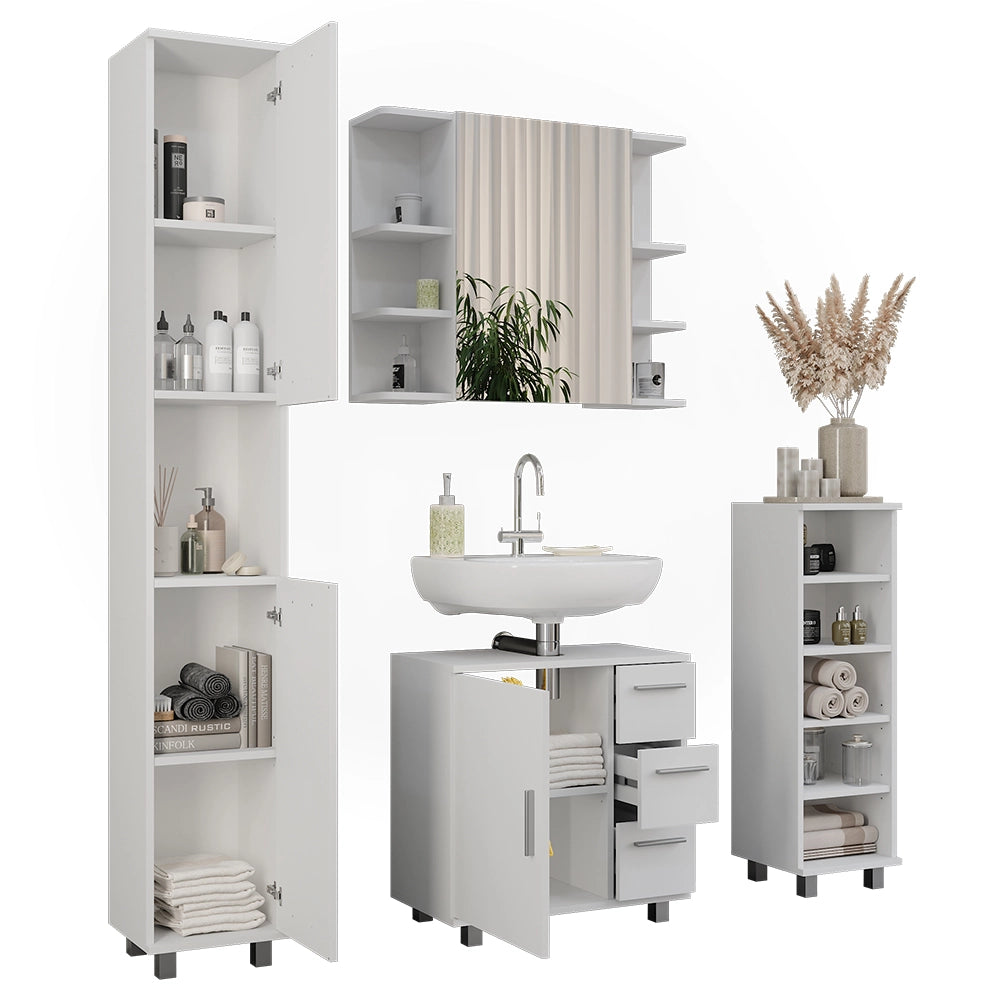 Vicco Set di mobili da bagno Bianco 4 parti