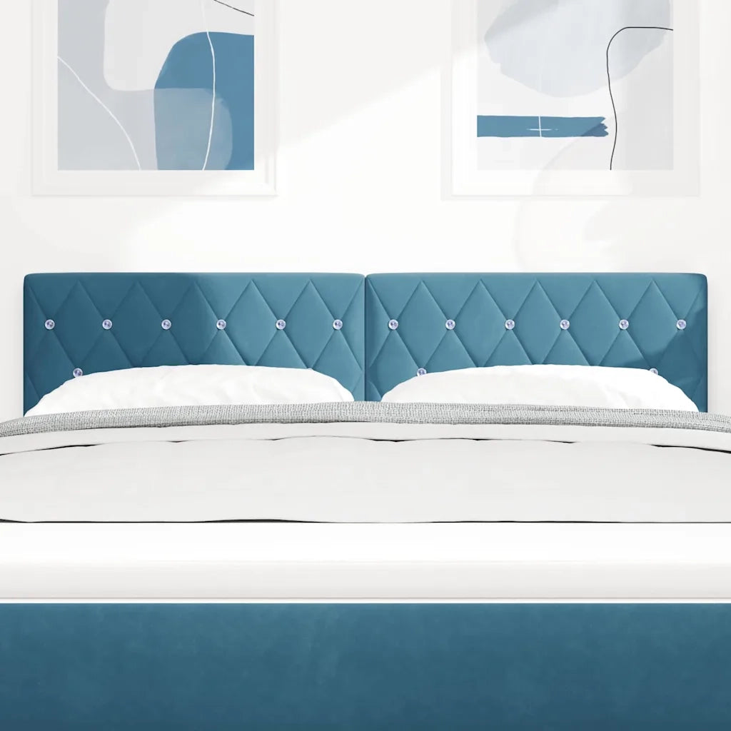 Testiera | Testata LED con strisce LED Blu Scuro 144 cm Velluto