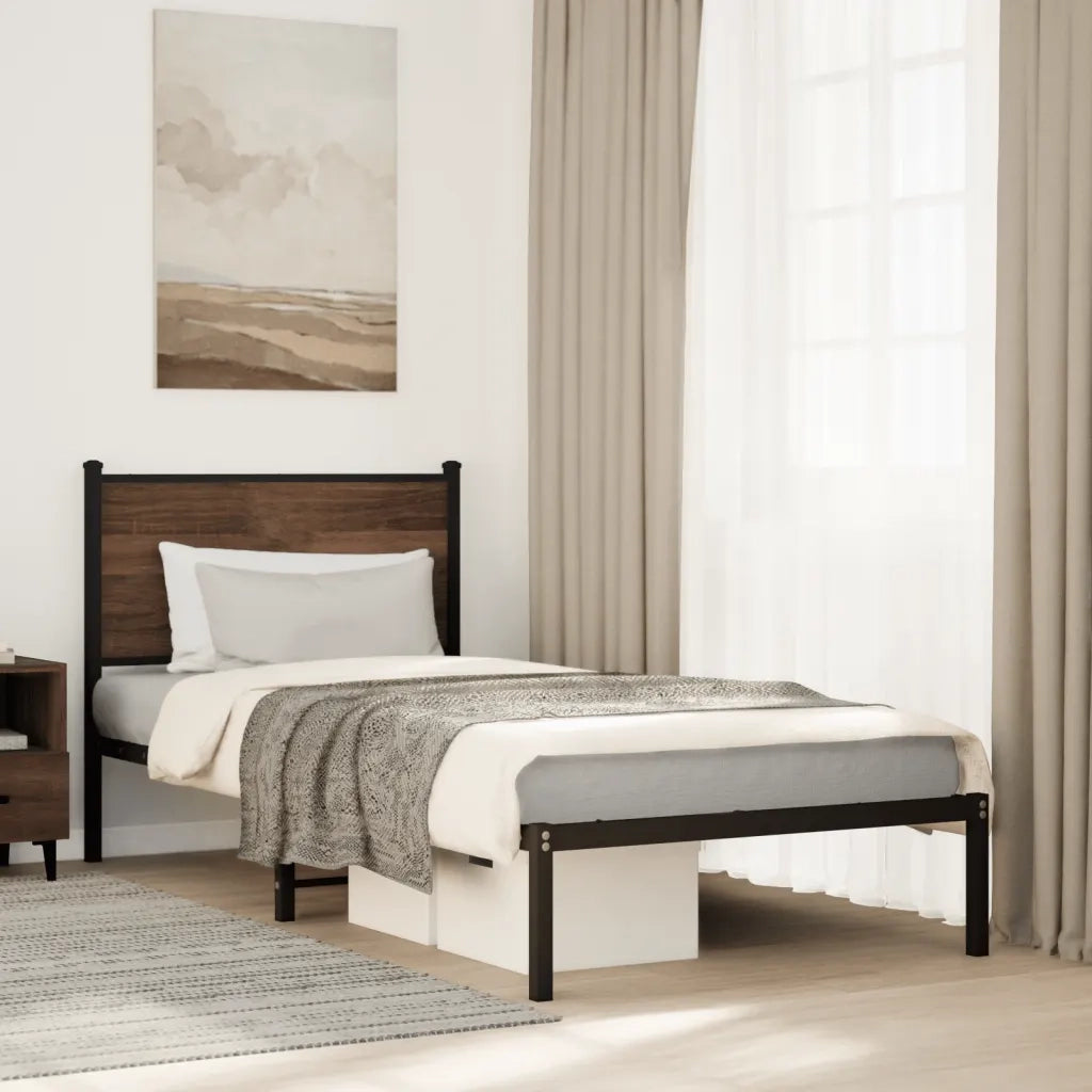 Giroletto senza Materasso in Metallo Rovere Marrone 80x200 cm 4007756