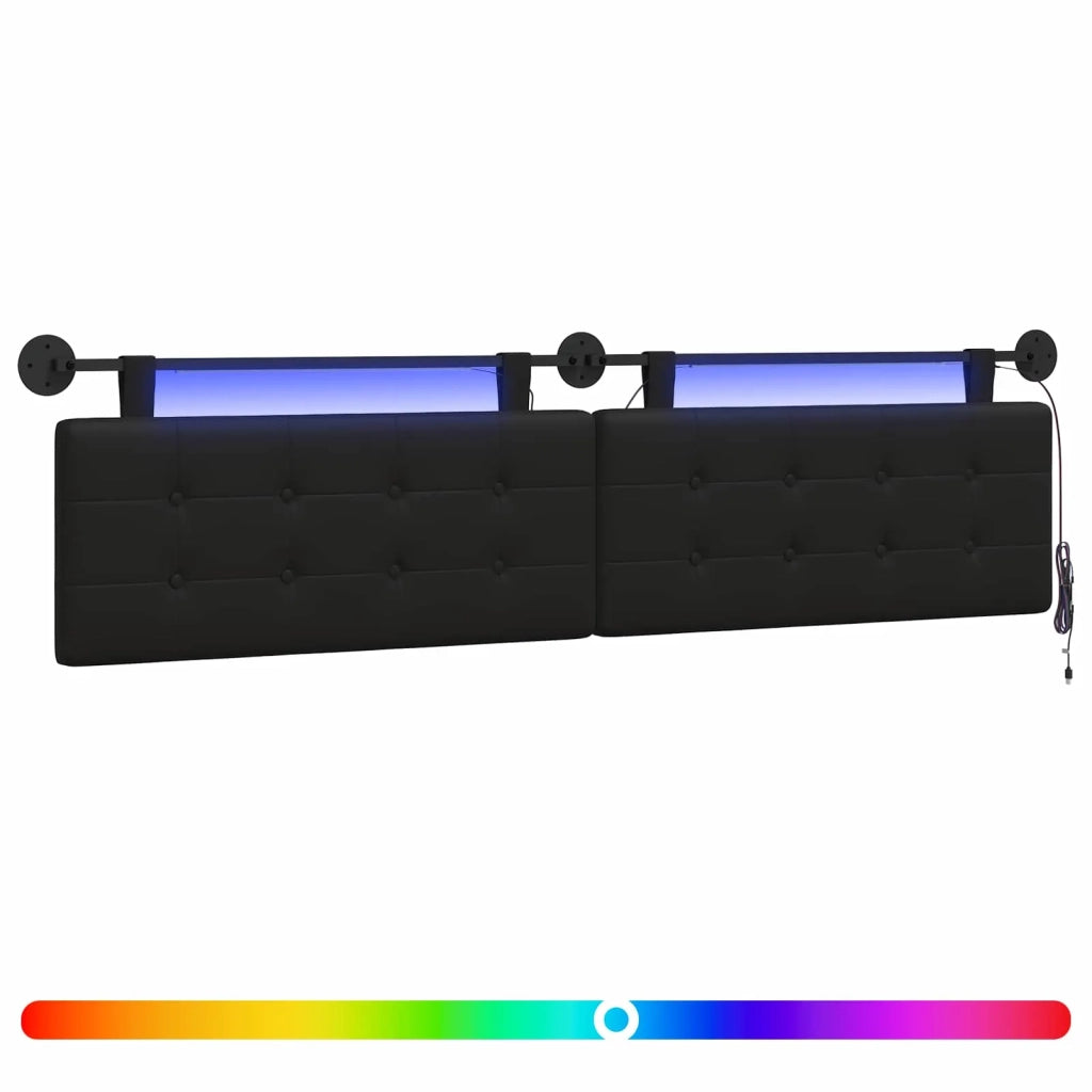 Testiera sospesa Con luce LED Nero Similpelle 3424510